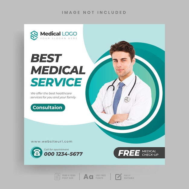 Medizinisches social-media-postdesign und web-banner-vorlage