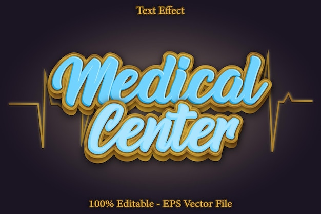 Medizinisches zentrum bearbeitbarer texteffekt 3d-prägeverlaufsstil-design