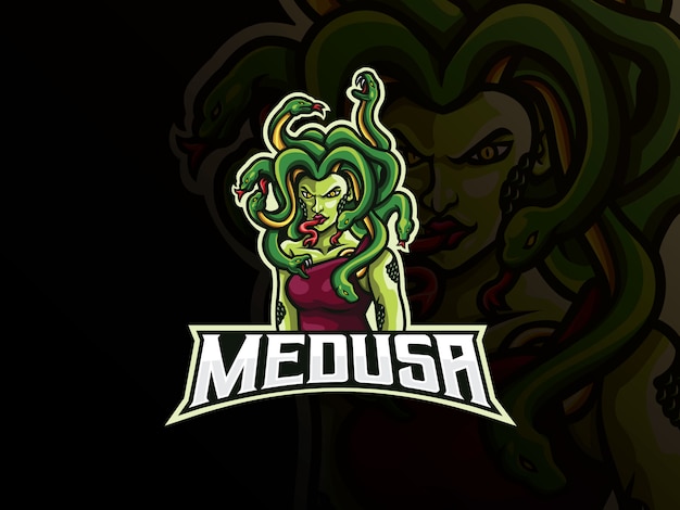 Medusa maskottchen sport logo design