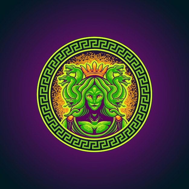 Medusa-vorlage maskottchen-logo-vektor