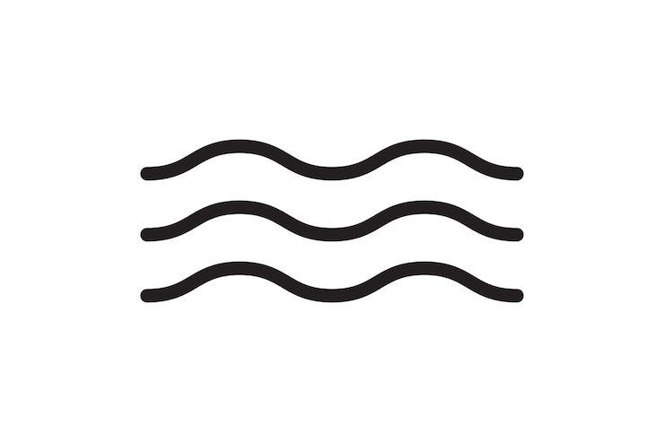 Vektor meer-symbol welle illustration vektor-design grafikelement des ozean-logos aqua-symbol