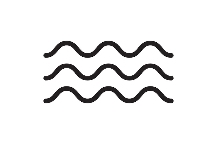 Vektor meer-symbol welle illustration vektor-design grafikelement des ozean-logos aqua-symbol