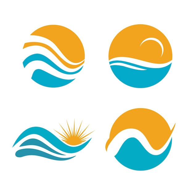 Meer und ozean icon logo set