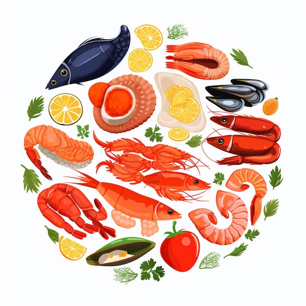 Meeresfrüchte Vektor Fisch Illustration Nahrung Meer Ozean Grafik isoliert frisches Design Ikon Resta
