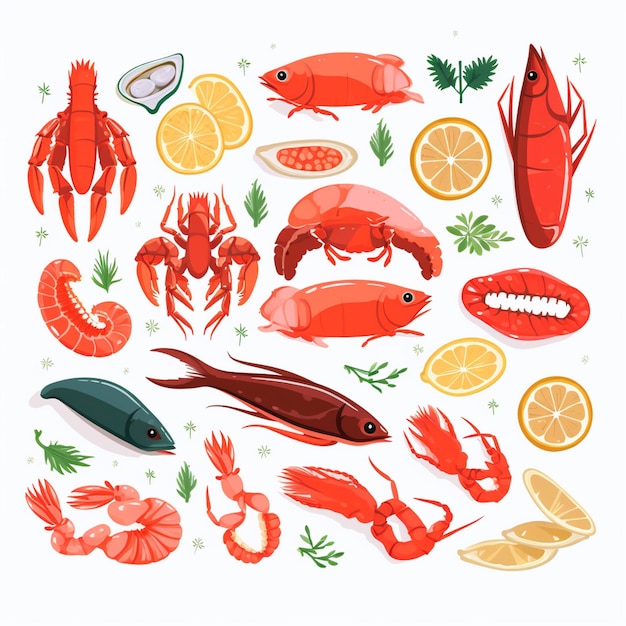 Meeresfrüchte Vektor Fisch Illustration Nahrung Meer Ozean Grafik isoliert frisches Design Ikon Resta