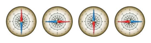 Meereskompass meereswindrose mit kardinaldirektionen nordost südwest und gradmarkierungen geographische position und orientierung kartographie und navigation vektorillustration