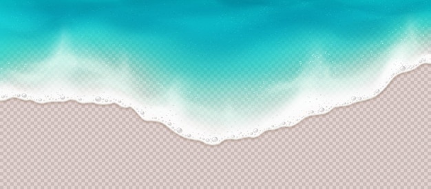 Meereswelle mit Schaum, der an der Küste rollt, realistische Illustration