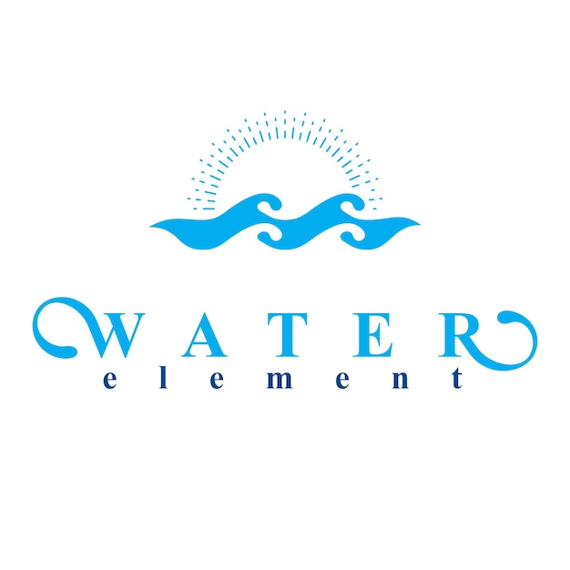 Meereswellenspritzen-vektorsymbol lokalisiert auf weiß. abstraktes logo der wasseraufbereitungsfirma.