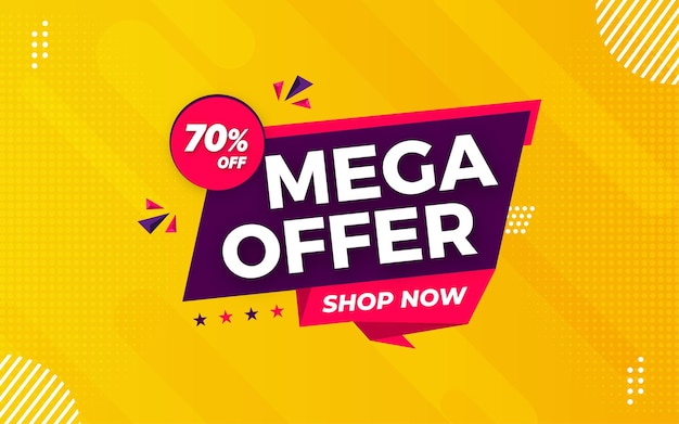 Mega angebot banner template design für web oder social media