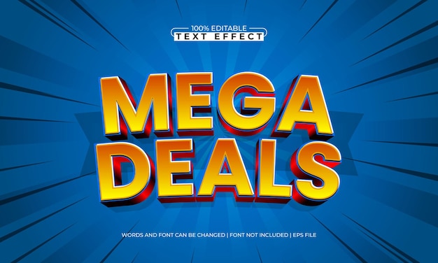 Mega bietet einen bearbeitbaren Text-Effekt mit einem Promo- und Verkaufstext-Stil
