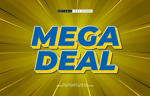 Mega-Deal-bearbeitbare Texteffekte mit Promo- und Rabatttextstil