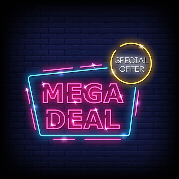 Mega Deal Neon Signs Style Text