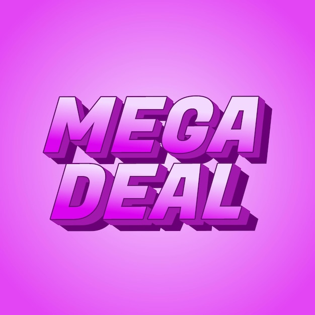 Mega-Deal Text-Effekt in 3D Suche nach Werbeanzeigen Quadratgröße