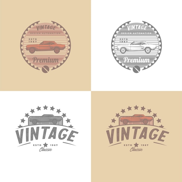 Mega-pack sammlung von vintage-transportschildern für autoservice-autoteile-logo-designvorlage
