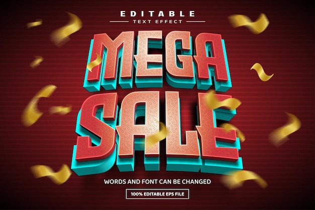 Mega sale 3d bearbeitbare texteffektvorlage