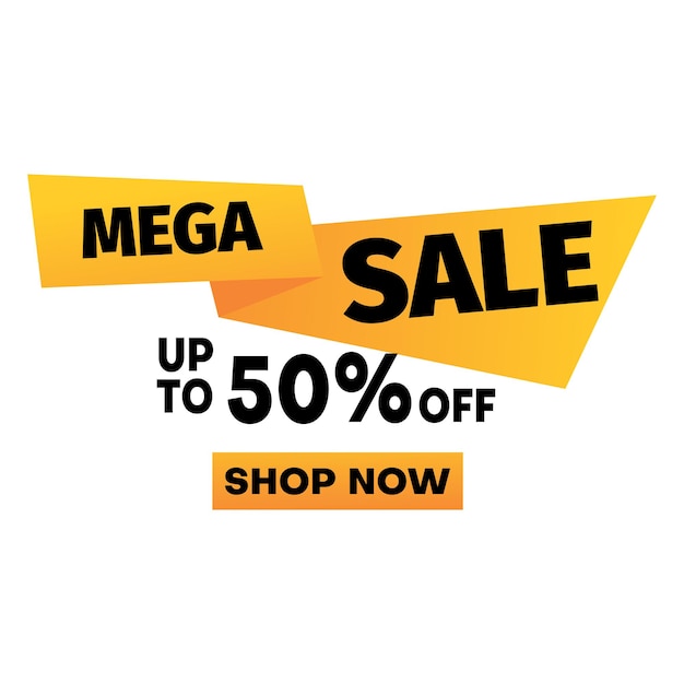 Mega sale banner design vector.business promotion design