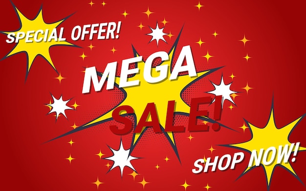 Vektor mega-sale-banner-vektor-design-vorlage