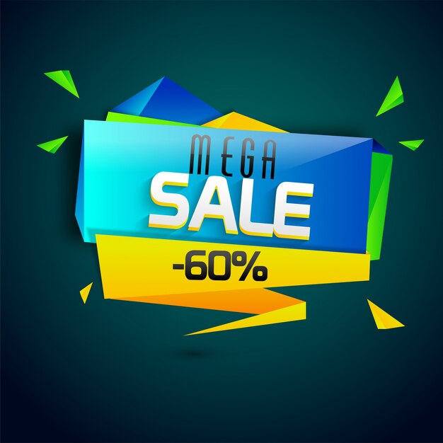 Mega sale banner, verkaufsposter