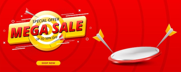 Mega-Sale-Banner-Vorlage, Promotion-Verkaufsbanner für Website-Flyer und Poster
