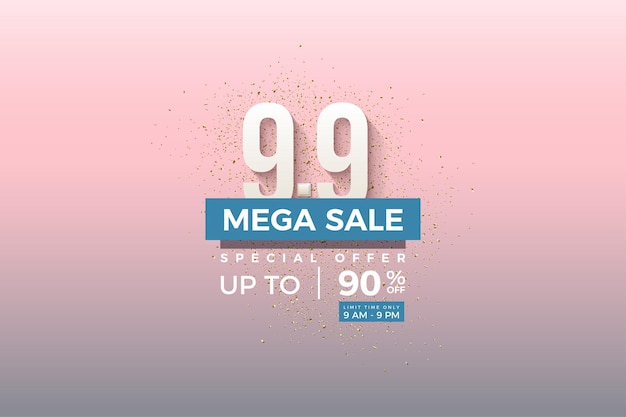 Mega-sale-hintergrund mit rabatt