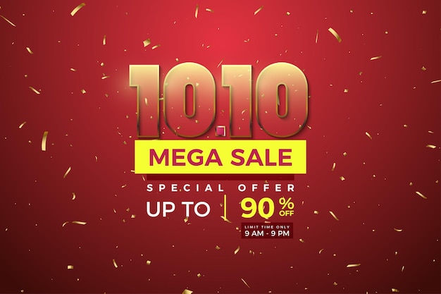 Mega-Sale-Hintergrund mit transparenter Zahl