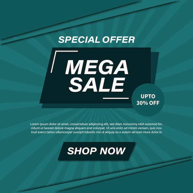 Mega sale poster sonderangebot design-vektor