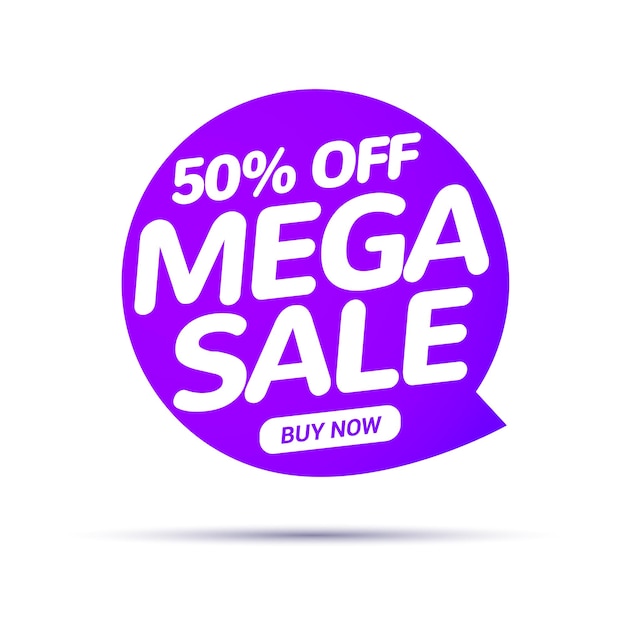 Mega sale sprechblasen-banner-zeichen rabatt-tag-design-vorlage business-label-promo-angebot