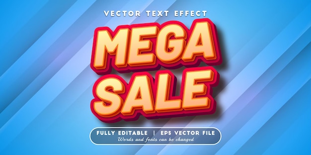 Mega sale-texteffekt, bearbeitbarer textstil