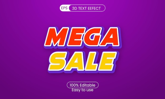 Mega sale texteffekt editierbarer einkauf und angebotstextstil