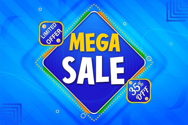 Vektor mega-sale-vorlage zeitlich begrenztes sonderangebot