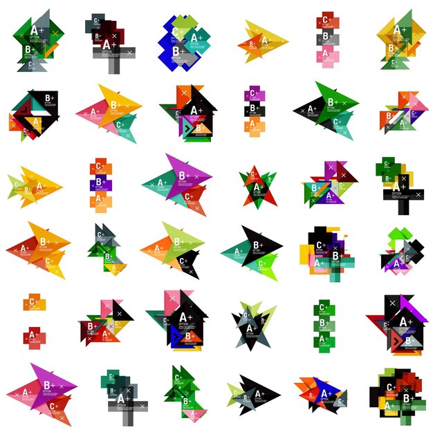 Mega-Set geometrischer Weboptionsbox-Banner