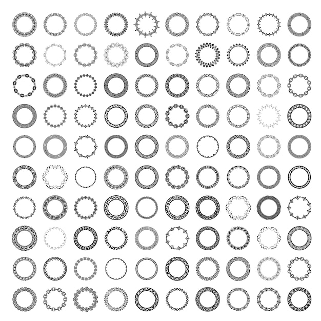 Mega-set von 100 der beliebtesten runden rahmen.