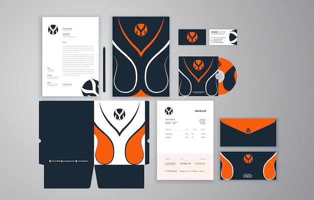 Mega-set von branding-briefpapier-design