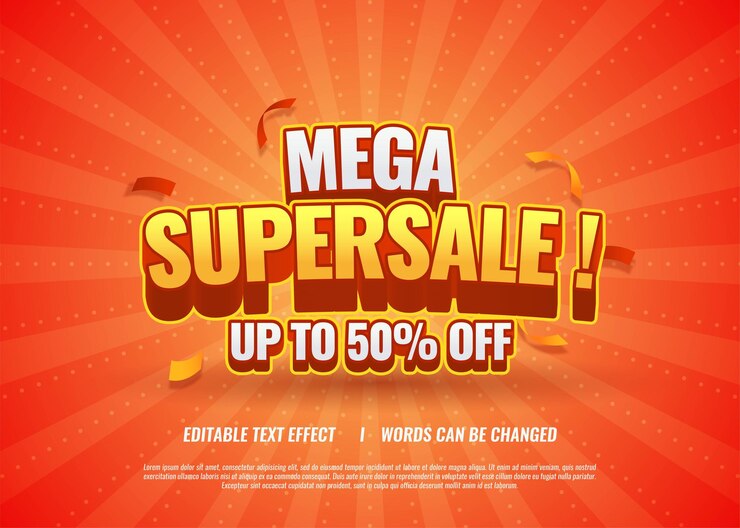 Mega Super Sale Banner Vorlagen kostenloser Vektor