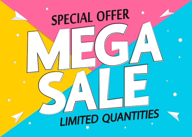 Mega-Verkaufsplakat für Shop- oder Online-Shop-Vektorillustration