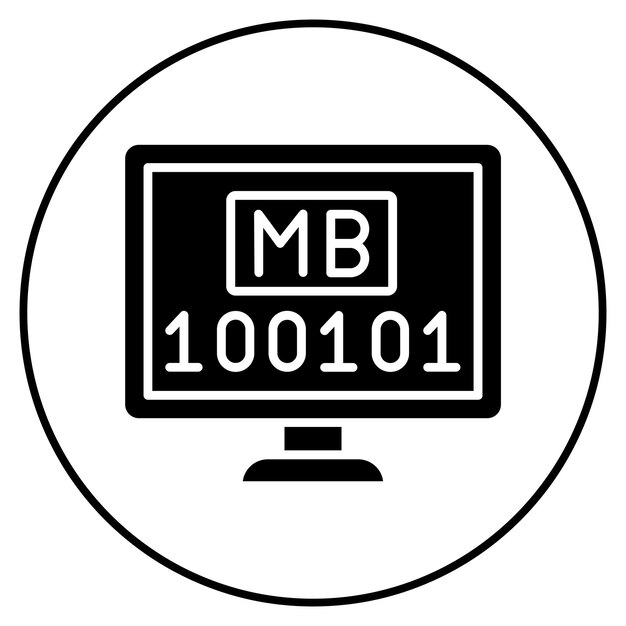 Megabyte-Icon-Vektorbild kann für die Informatik verwendet werden