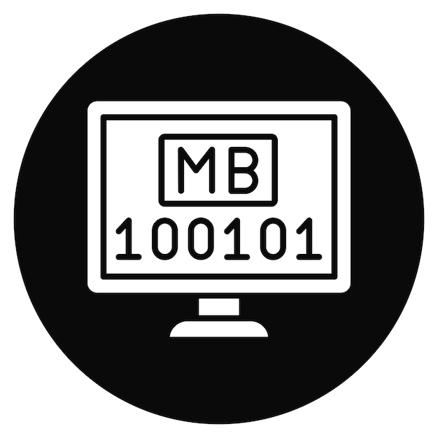 Megabyte-Icon-Vektorbild kann für die Informatik verwendet werden