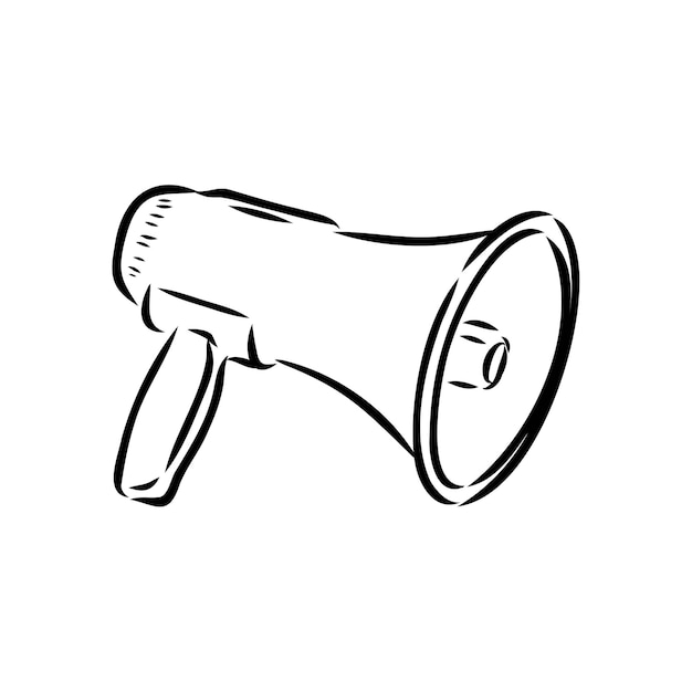 Megaphon bullhorn skizze handgezeichnete vintage-vektor-illustration