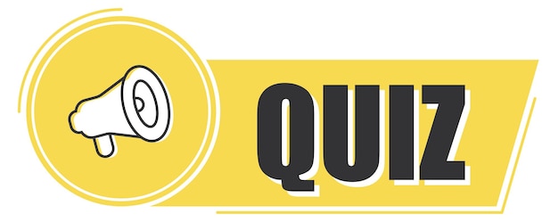 Megaphon mit Quiztext auf gelbem Hintergrund Megaphon-Banner Webdesign