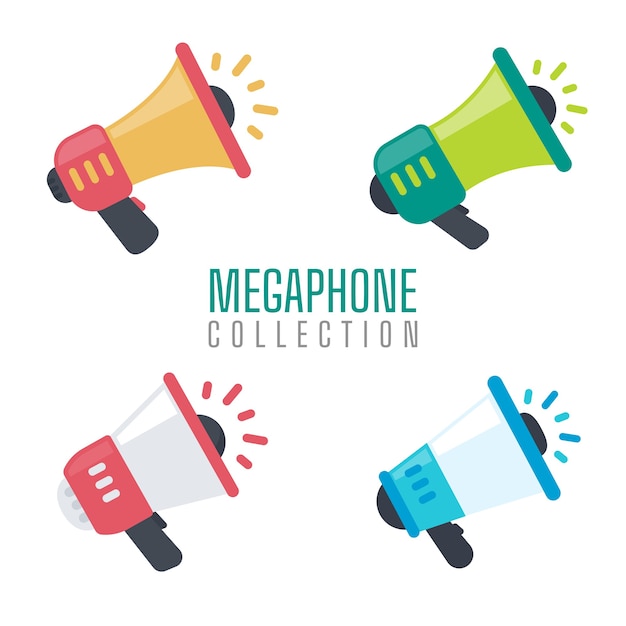 Megaphon-set zum schreien von produktwerbeankündigungen an kunden.