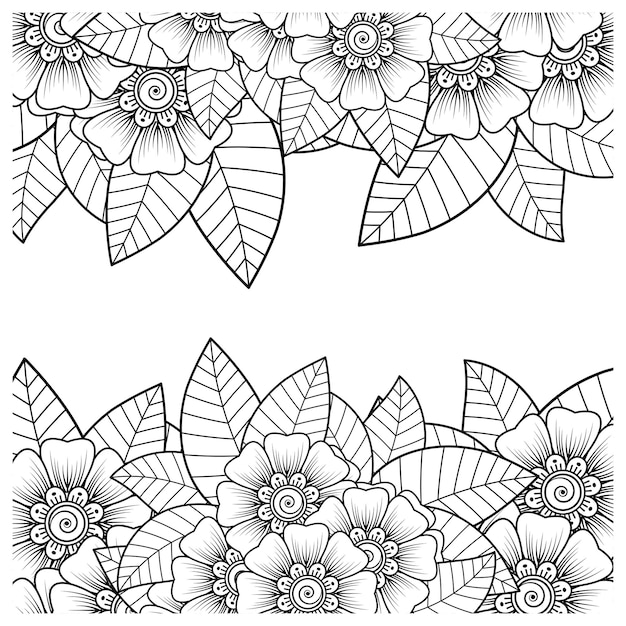 Mehndi Blume dekorative Ornament im ethnischen orientalischen Stil Doodle Ornament Umriss Hand zeichnen