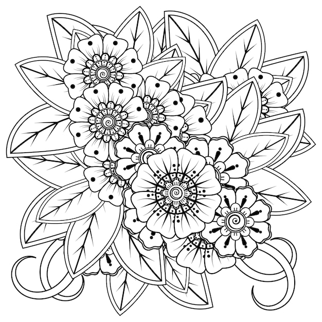 Mehndi-blume für henna-mehndi-tattoo-dekoration