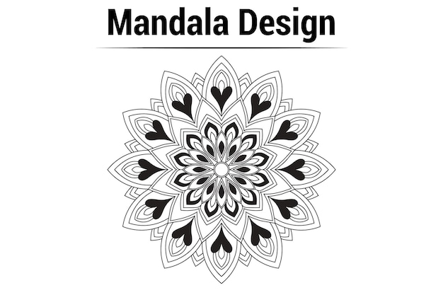 Mehndi-Mandala, Tattoo-Mandala, Dekorations-Mandala, Luxus-Mandala, einfaches Mandala, Blumen-Mandala,