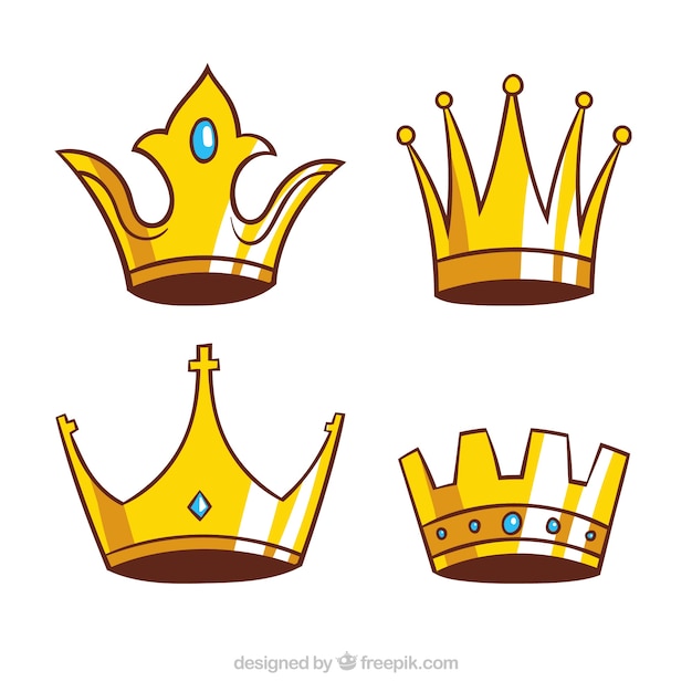 Mehrere handgezeichnete kronen