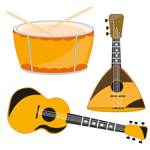 Mehrere musikinstrumente