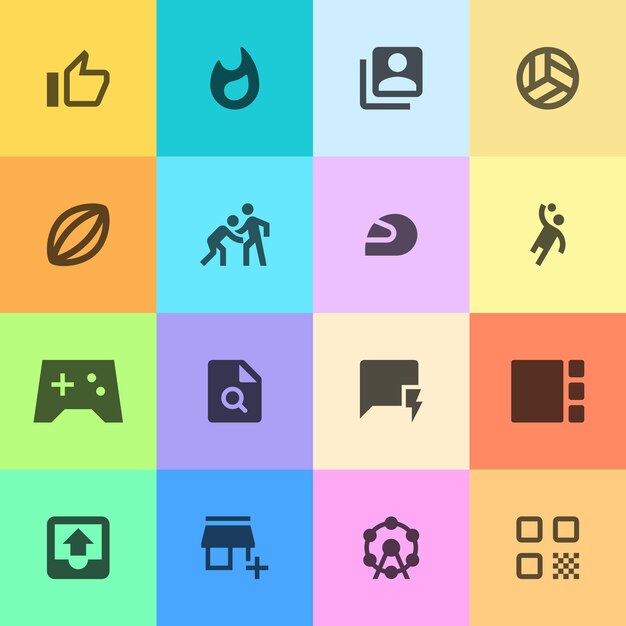 Mehrere saubere minimale Android-Symbole Anwendung ui ux Vektor