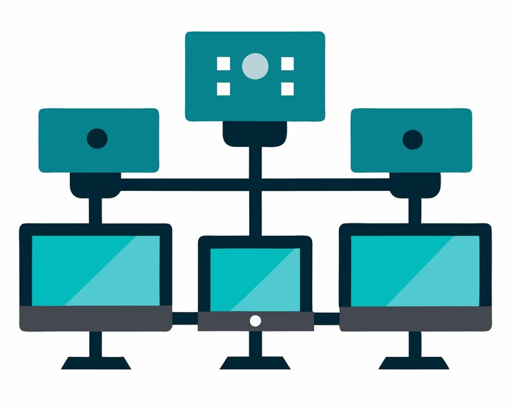 Vektor mehrfache cctv-anzeigevektorillustration