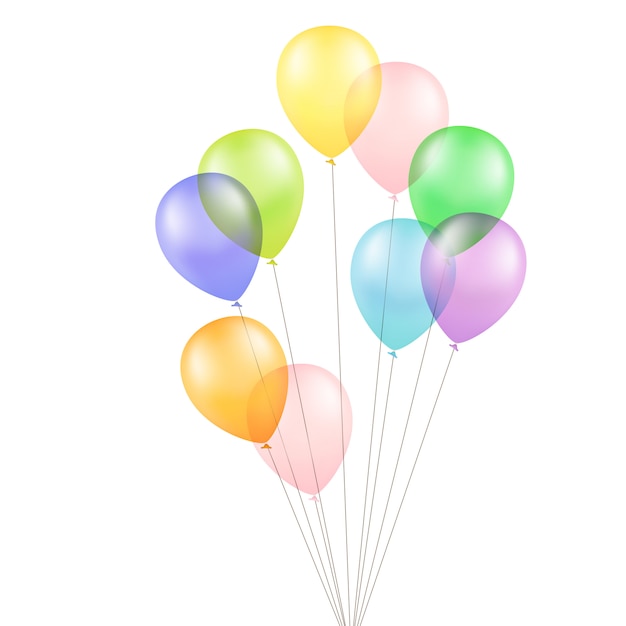 Mehrfarbige bunte Luftballons isoliert