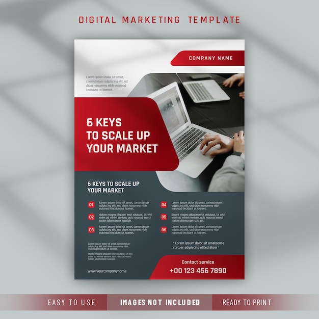 Vektor mehrzweck-flyer-broschürenvorlage für digitales marketing