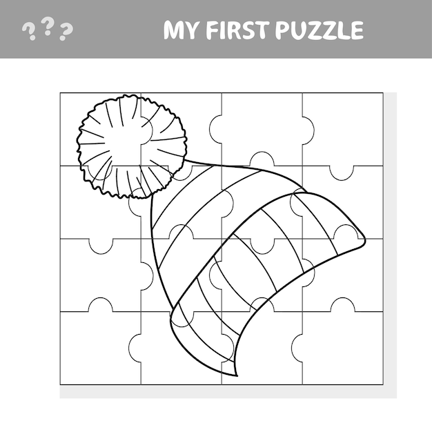 Mein erstes puzzle-lernspiel für kinder strickmütze